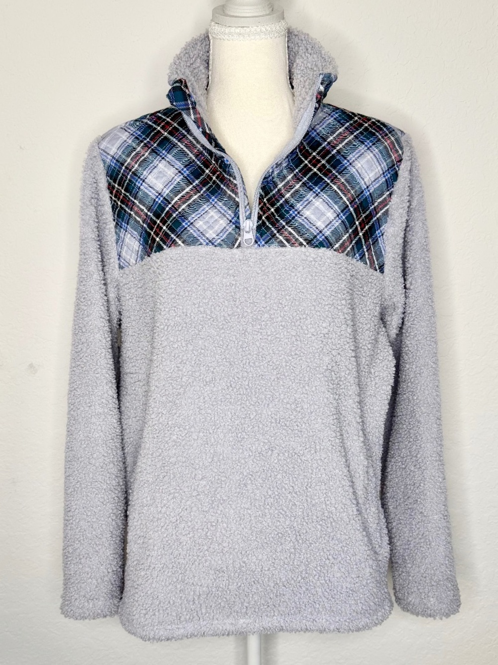 Vera Bradley Teddy Fleece Half-Zip Pullover, Size L